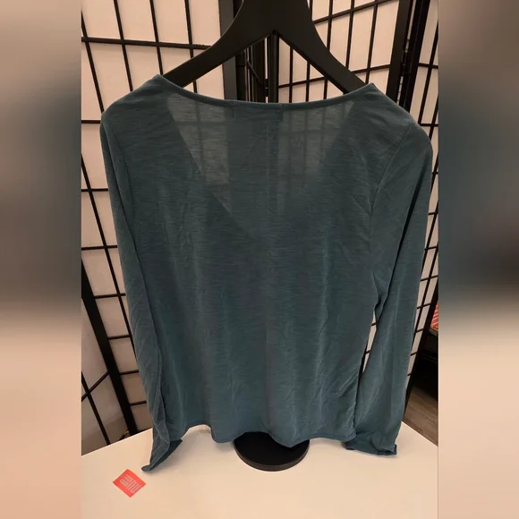 NWT ~ Bunulu Women's Elegant Teal Cowl Neck Long Sleeve Blouse ~ Size XL - Picture 3 of 8